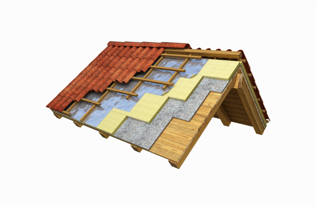 Professional working on insulating a cold roof for energy efficiency.