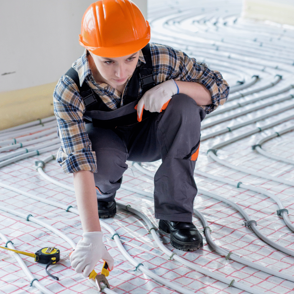 Hands-on training for efficient underfloor insulation in buildings.